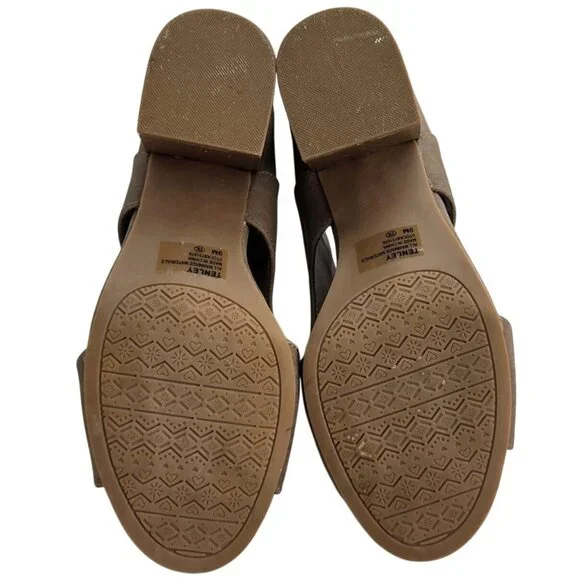 Jellypop Tenley Womens Taupe Peep-Toe Booties Block Heel Braided Strap Zipper 9M - Picture 7 of 9